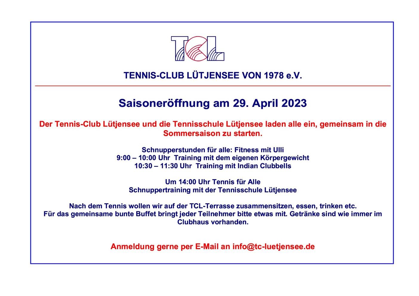 TCL Saisoneröffnung 29.04.2023